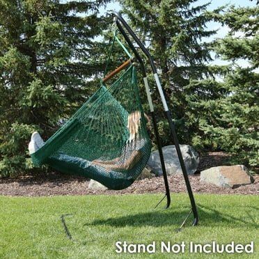 Sunnydaze Indoor-Outdoor Hanging Hamac Chaise Balançoire et C-Stand Set-Oasis